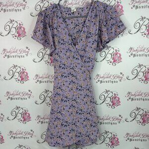 Twik Simons dress flowers purple lilac  Lavender Floral Mini Dress